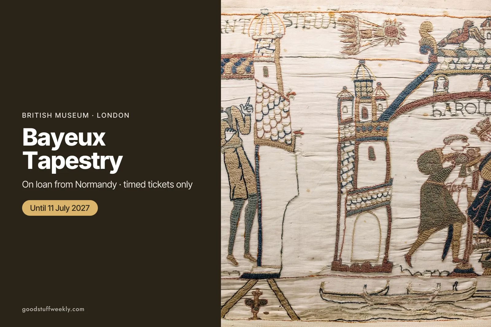 Scene from the Bayeux Tapestry showing Halley's comet and King Harold