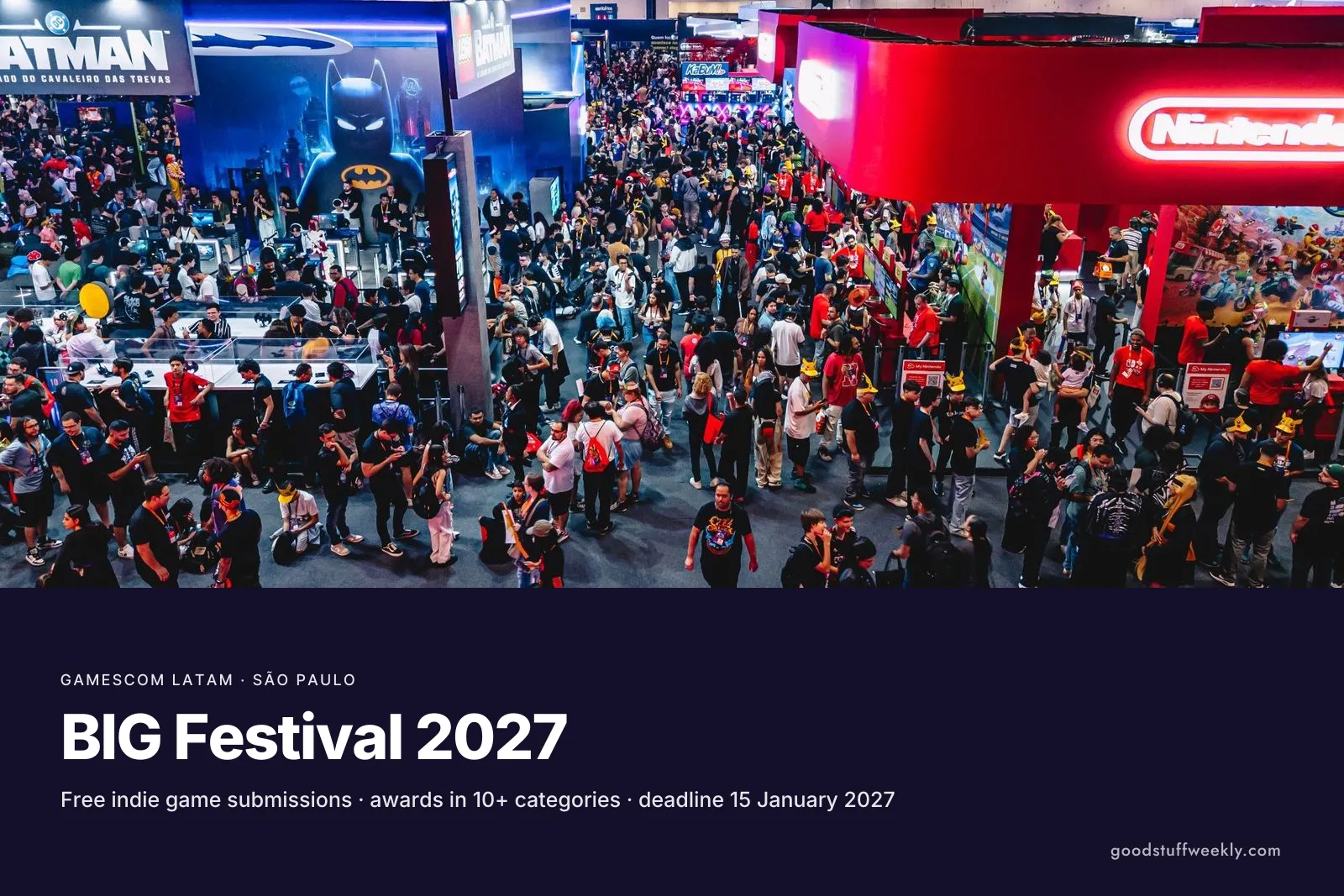 Crowds on the show floor of gamescom latam in São Paulo, home of BIG Festival