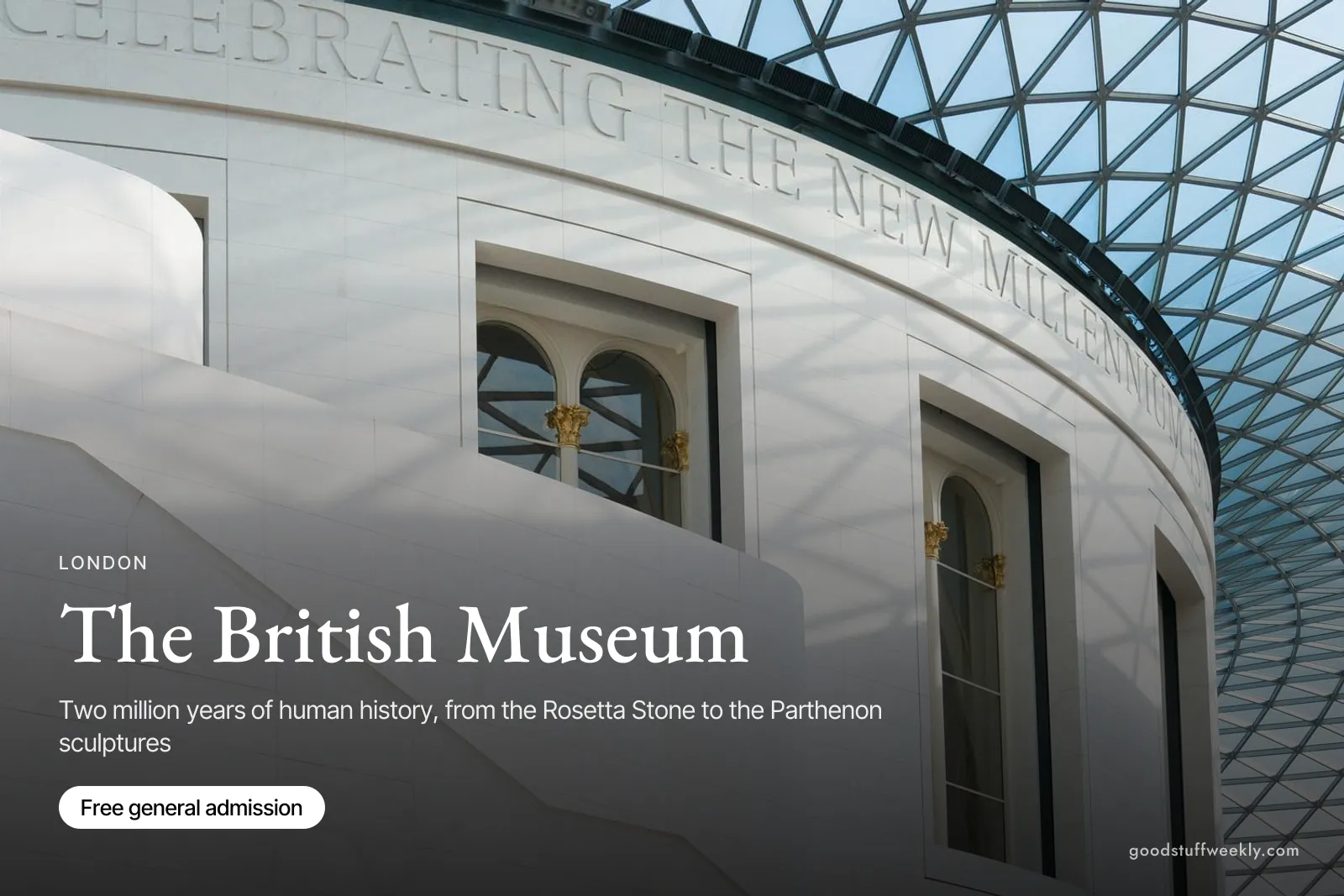 Glass roof of the Great Court and the Reading Room at the British Museum