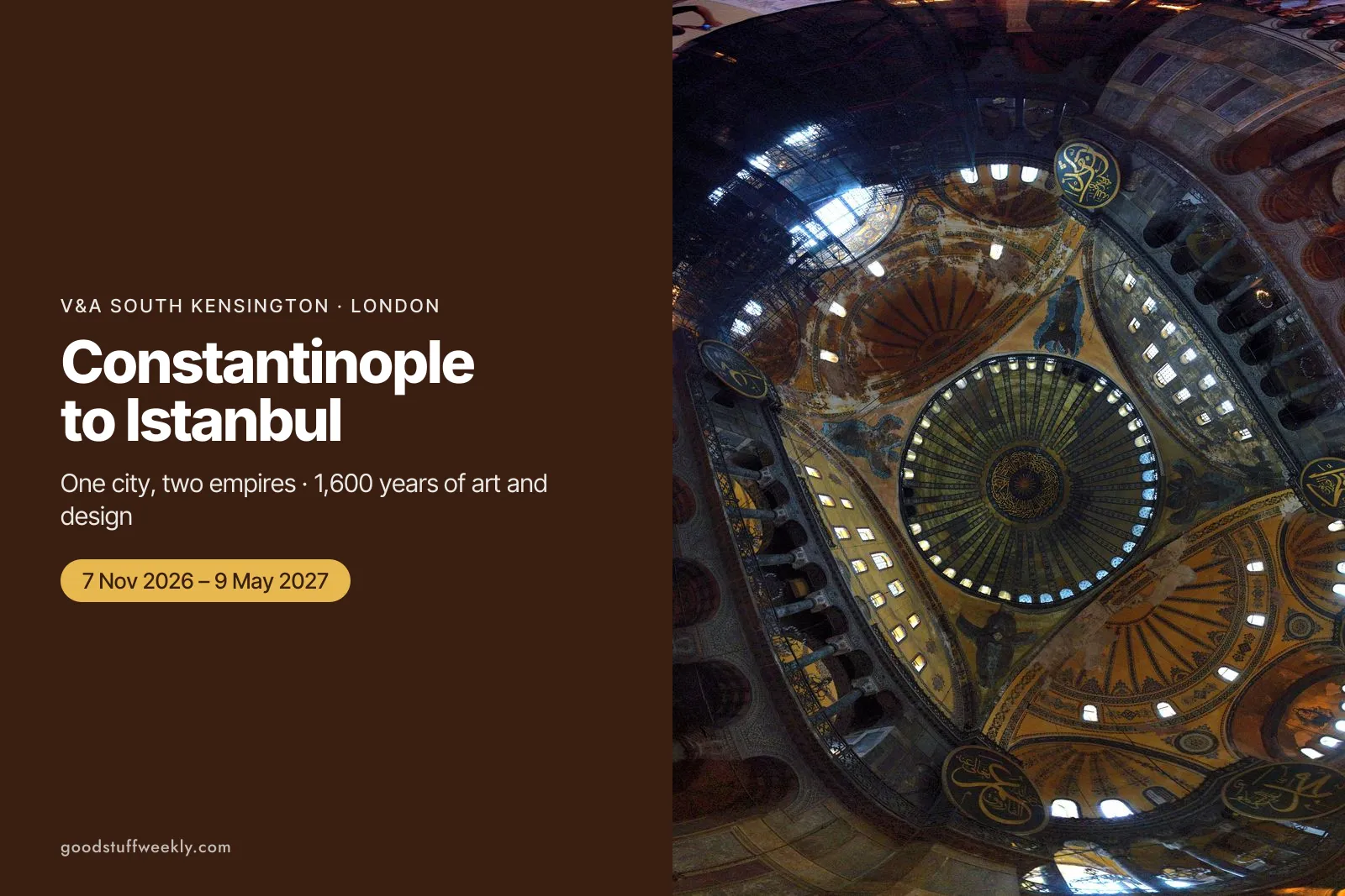 The great dome and painted interior of Hagia Sophia in Istanbul
