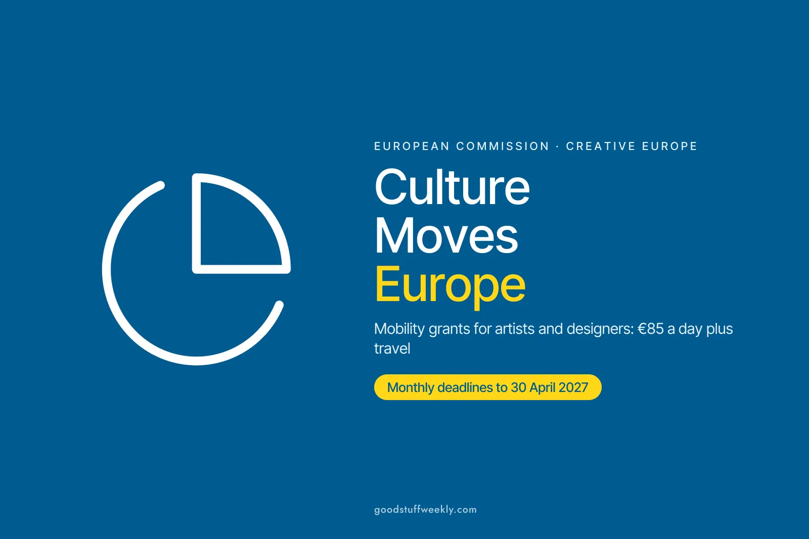 European Commission funding icon on blue beside the title Culture Moves Europe