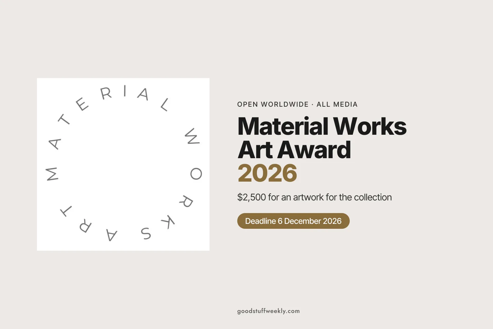 The Material Works Art circular wordmark on a white background