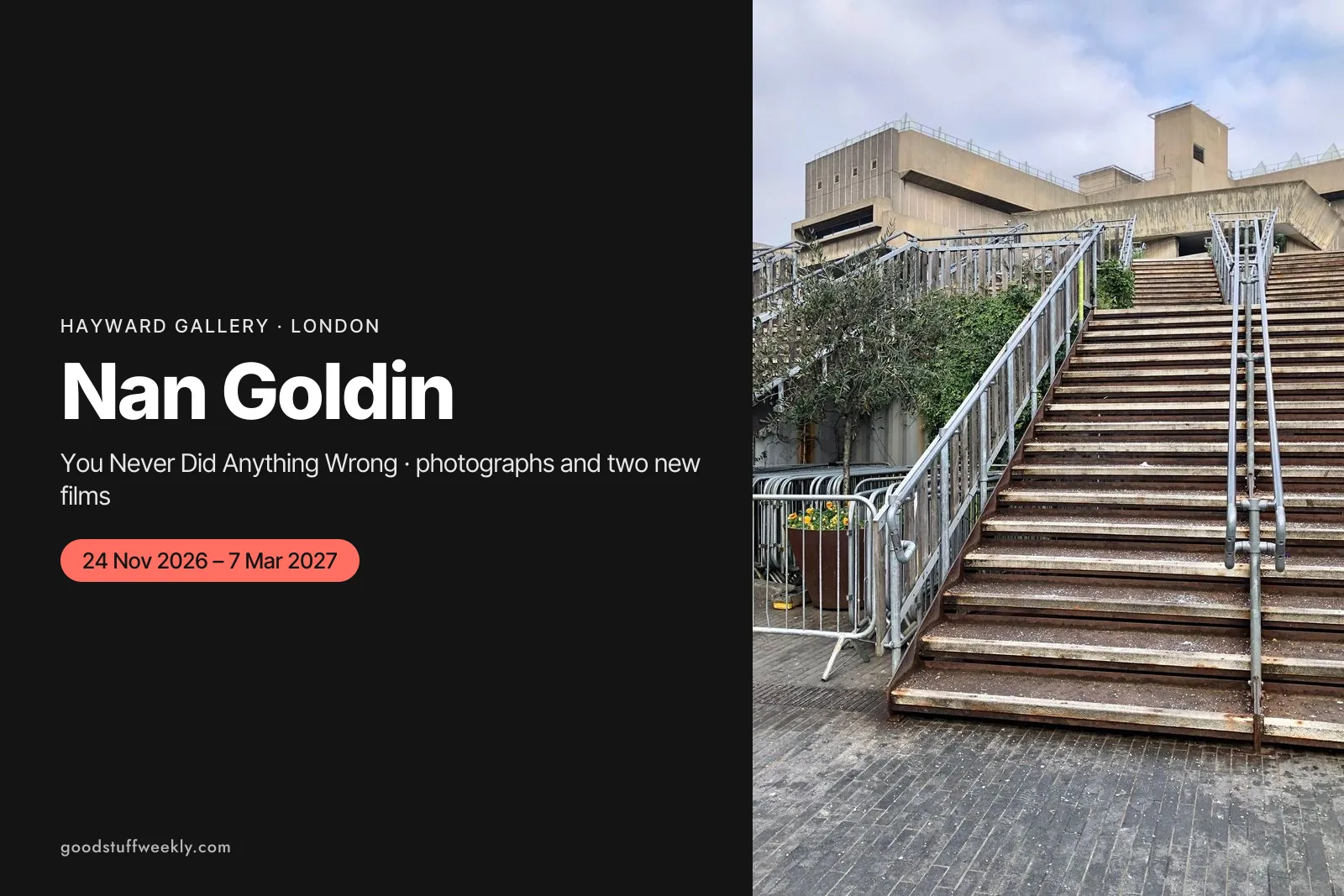 Concrete steps leading up to the Hayward Gallery on London's South Bank