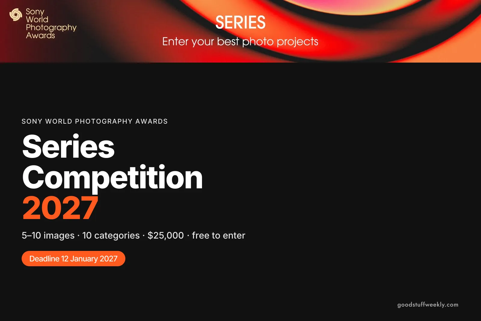 Sony World Photography Awards banner for the Series competition above the title Series Competition 2027